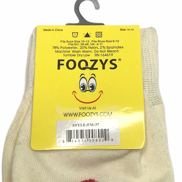 Foozys Abraham Lincoln Socks, Cream, Red, Blue - Picture 5 of 6